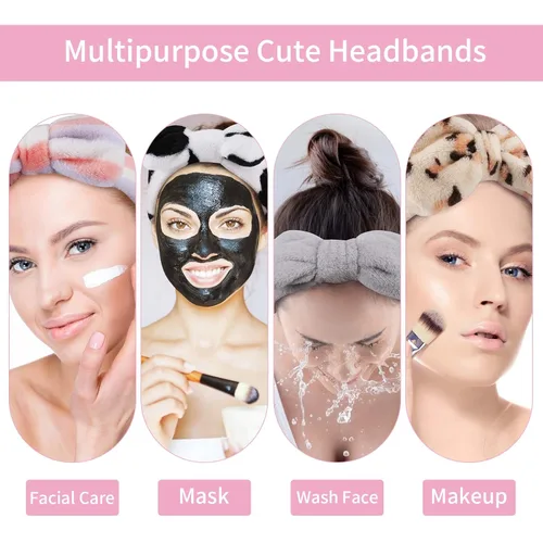 Vista 5 de Ondder Diademas de tela de rizo de spa, 6 unidades para el cuidado de la piel para lavado facial, eliminación de maquillaje y cuidado de la piel