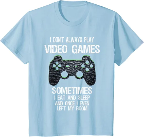 Vista 15 de Funny Gamer Video Games - Camiseta para niños y adolescentes, ajuste clásico, color negro, mezcla de algodón, Negro