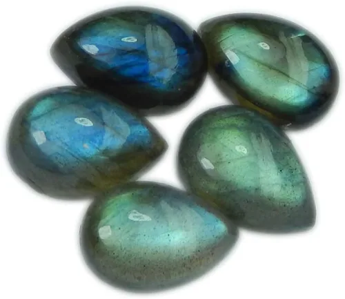 Vista 2 de Myhealingworld Labradorita natural 0.315x0.472 in pera cabujón azul fuego AAA calidad suelta calibrado piedras preciosas para la fabricación