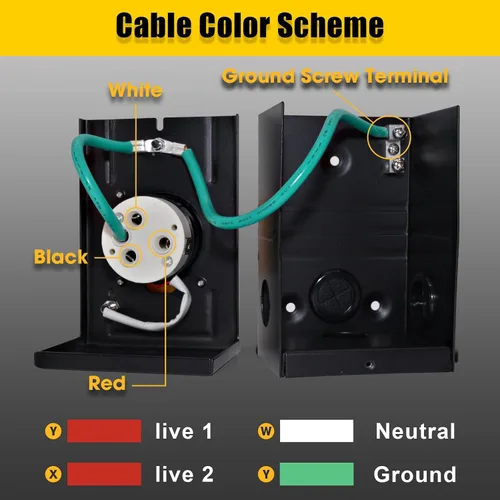 Vista 4 de Cable generador de 50 amperios con caja de entrada de alimentación preperforada, cable de extensión de generador de alta resistencia real STW