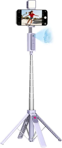 Vista 11 de Funme Trípode de seguimiento facial automático para iPhone, trípode de 59 pulgadas con control remoto, rotación de 360 grados que sigue tu