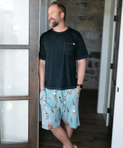 Vista 88 de Lazy One - Pantalones cortos de pijama para hombre, ropa de dormir
