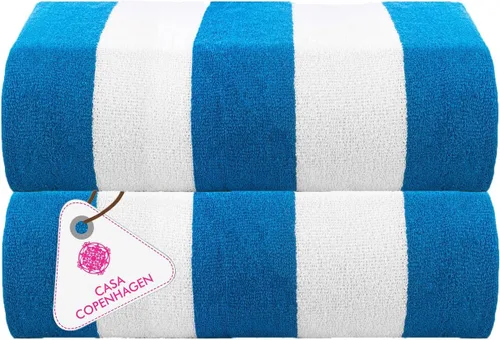 Vista 61 de CASA COPENHAGEN Exotic - Juego de 6 toallas de diseño de 100% algodón egipcio, color azul aguamarina, 550 GSM, 2 toallas de baño, 2 toallas de baño