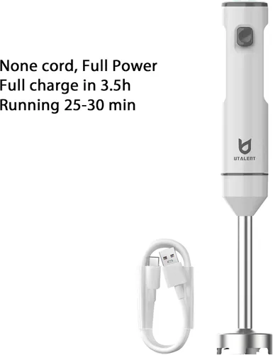 Vista 2 de UTALENT - Batidora de mano inalámbrica con picadora para batidos, alimentos para bebés y sopas Variable speed immersion blender, Brushless Motor