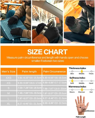 Vista 2 de FEWTUR Guantes de invierno para hombres y mujeres en clima frío - Guantes térmicos con dedos táctiles, guantes cálidos resistentes al agua para Negro