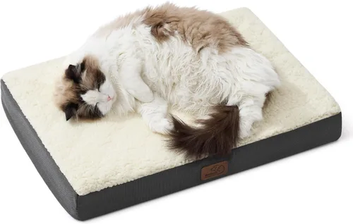 Vista 52 de Bedsure - Cama ortopédica pequeña para perros chicos, impermeable, con funda extraíble lavable, tapete de espuma con forma de huevera para mascotas