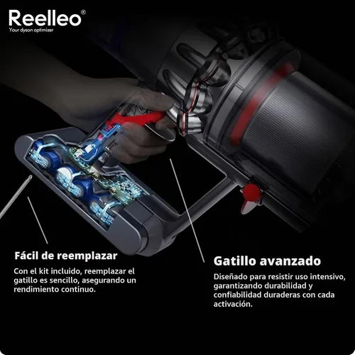 Vista 3 de Interruptor de botón extra reforzado compatible con Dyson V11 gatillo de repuesto V10 V10 V11 SV12 SV14 repuesto de gatillo Dyson extra reforzado