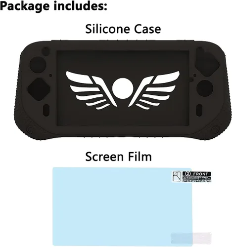 Vista 2 de Funda de silicona JCHPINE para Logitech G Cloud Gaming Handheld Funda protectora para Logitech G Cloud Gaming Console Screen Film Protector Negro