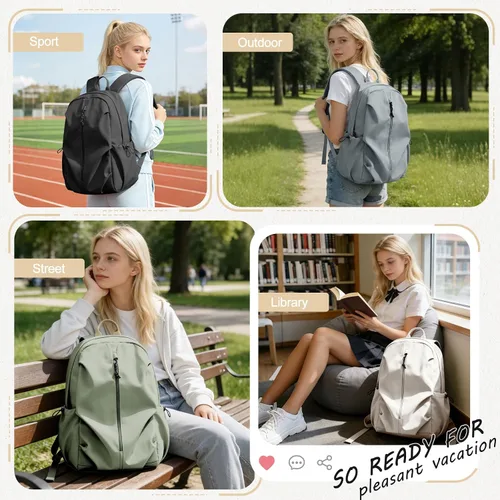 Vista 6 de weradar Mochila universitaria estética para mujeres y hombres,Mochila de estudiante de moda,Mochila clásica de escuela secundaria para adolescentes