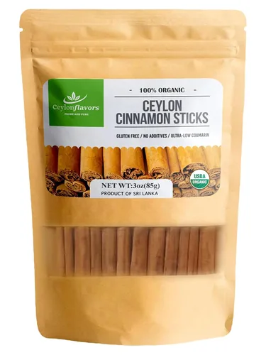 Vista 5 de Palitos de canela de Ceilán orgánica, canela verdadera o real, grado premium, cosechados de una granja orgánica certificada por USDA en Sri Lanka 1