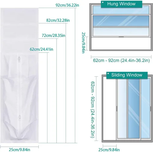Vista 3 de Portable AC Hose Seal Panel for Hung and Sliding Window Setups