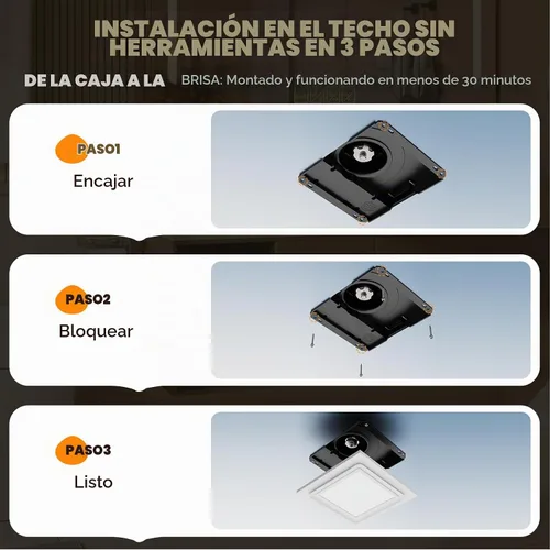 Vista 11 de Extractor de baño ultra silencioso con luz, 120 CFM, 1.0 Sones Negro