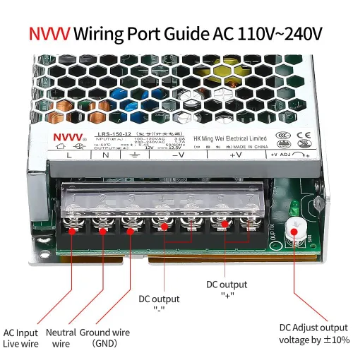 Vista 2 de LRS-150-12 Fuente de alimentación conmutada 12V 12.5Amp Fuente de alimentación conmutable cerrada