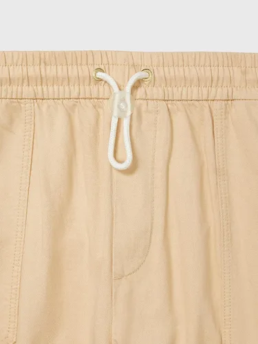 Vista 3 de Tommy Hilfiger Pantalón de algodón y lino con cordón para mujer con trabillas para dominar