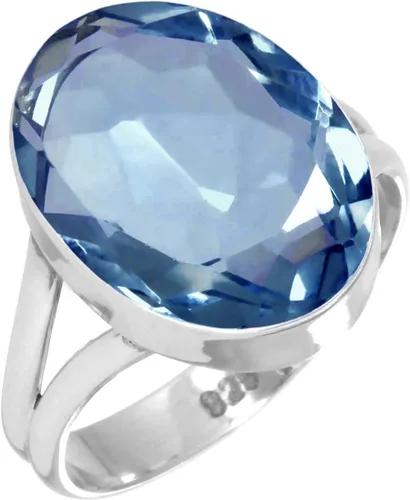 Vista 54 de Anillo hecho a mano de plata de ley 925 genuina grueso con piedras preciosas naturales ágata, cuarzo rosa, lapislázuli, ámbar ovalado, joyería
