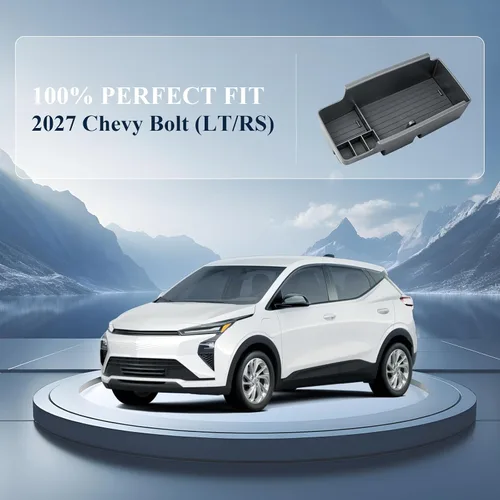 Vista 5 de BIBIBO Organizador de consola central Chevy Bolt 2027 Chevy Bolt (LT/RS) Bandeja de consola 2027 Bolt Organizador de bandeja de inserción de pernos