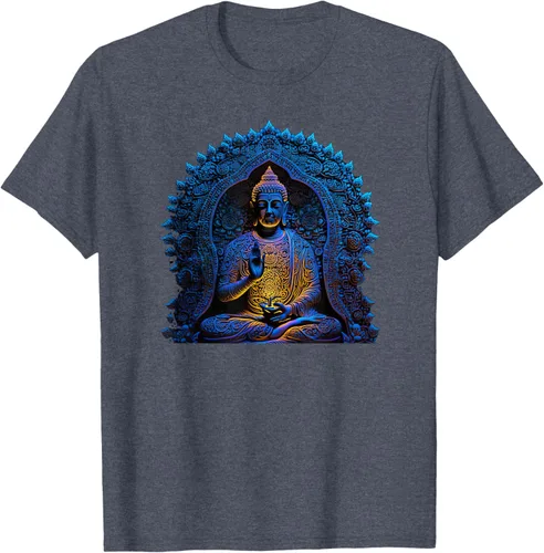 Vista 102 de Estatua de Buda Yoga Budismo Zen Buddhism Meditation T-Shirt Negro