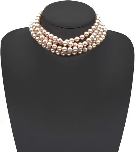 Vista 4 de Collar para mamá, regalo para el día de la madre, collar de perlas largas en Y Boho de 0.236 pulgadas con perlas falsas con cuentas, collares