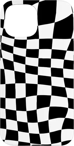 Vista 6 de Funda clásica a cuadros para iPhone 17, diseño ondulado de tablero de ajedrez en blanco y negro
