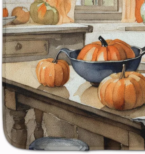 Vista 4 de Caroline's Treasures Black Lab Fall Kitchen Pumpkins Memory Foam Kitchen Mat