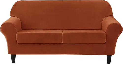 Vista 49 de CONRUSER Funda elástica para sofá, funda de terciopelo suave para sofá de un solo asiento con funda de cojín, protector de muebles (beige, talla S)