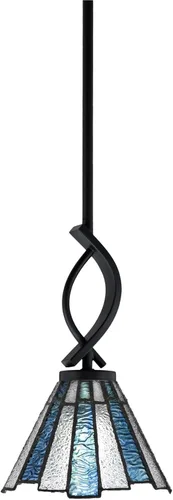 Vista 14 de Toltec Lighting Cavella Stem Colgado Mini colgante, acabado grafito, vidrio de muselina blanca de 4 pulgadas