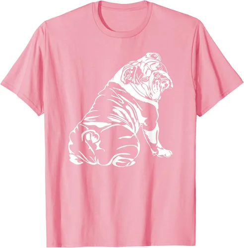 Vista 101 de Gracioso Bulldog Inglés playera perro Hund playera regalo, Azul (Heather blue)