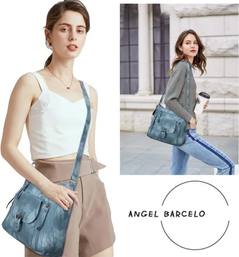 Vista 4 de Angel Kiss Bolsos cruzados, bolsos de hombro y bolsos para mujer, con múltiples bolsillos, para uso diario, suave, tipo hobo monederos tamaño mediano