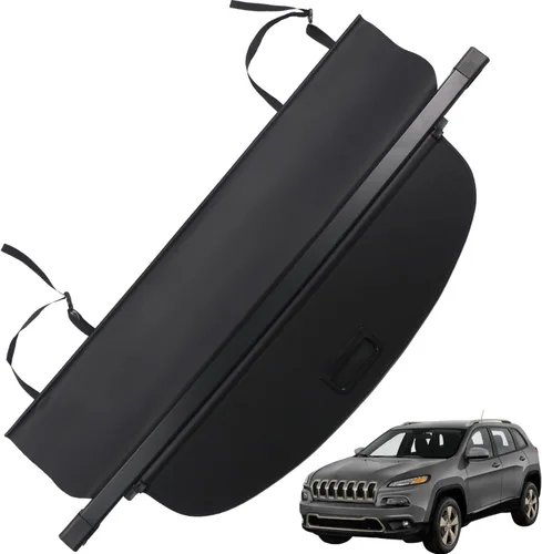 Vista 7 de para Jeep Cherokee Cubierta de Carga 2014 2015 2016 2017 2018 para Accesorios de Jeep Cherokee, Cubierta de Baúl Retráctil de Seguridad, Negra