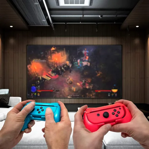 Vista 2 de eimgo joy-con Grips para Nintendo Switch resistente al desgaste joy-con asa para switch 2unidades rojoazul