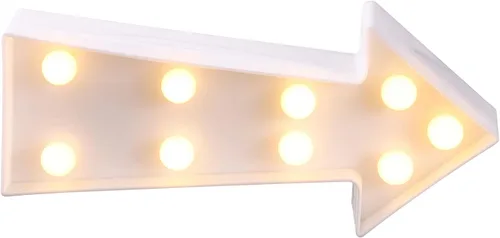 Vista 7 de Letrero de flecha 3D con luz LED de plástico en forma de flecha, letrero iluminado para decoración de pared para Navidad, cumpleaños, habitación