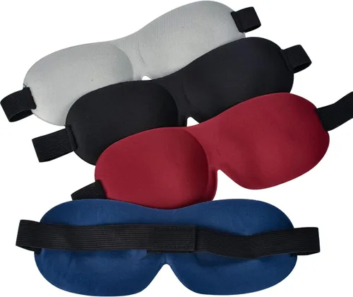 Vista 2 de AccEncyc 4 piezas de antifaz 3D para dormir, cubiertas de ojos para dormir de espalda y de lado en viajes, dormir, avión