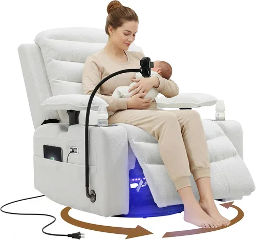 Vista 12 de Olela Power Glider - Silla reclinable para guardería, mecedora giratoria Gris