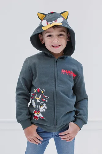 Vista 2 de SEGA Sonic the Hedgehog - Sudadera con capucha y cremallera para cosplay Sombra