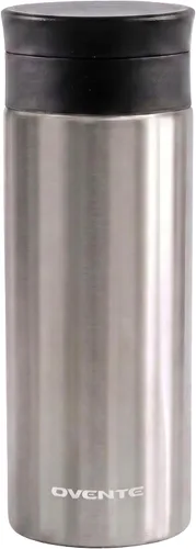 Vista 8 de OVENTE MSA12S - Taza aislada al vacío de acero inoxidable, 12 oz, color plateado Portable Double Wall Handheld Tumbler with Tea Infuser, BPA-Free