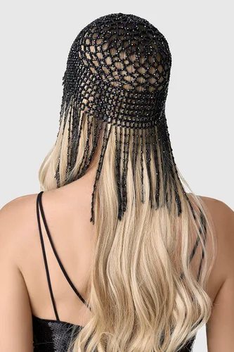 Vista 4 de BABEYOND Banda de los años 20 con cuentas - Diadema flapper y Cleopatra para fiesta temática de Gatsby