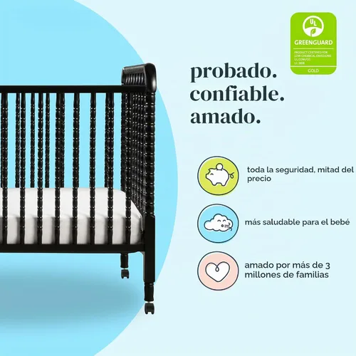 Vista 6 de DaVinci Jenny Lind - Cuna convertible 3 en 1, color ébano Converts to Toddler Bed & Daybed, 4 Adjustable Mattress Heights - Conversion Kit Sold