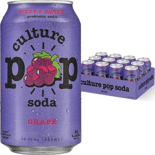 Vista 11 de Culture Pop Soda, cereza negra espumosa de Noah Kahan, soda probiótica baja en azúcar, alternativa al jugo espumoso, sin OMG, kosher, sin gluten