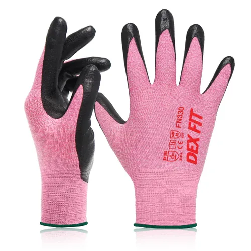 Vista 14 de DEX FIT FN330 - Guantes de trabajo de nitrilo, ajuste elástico 3D, agarre potente, táctil inteligente, recubierto de espuma resistente, fino
