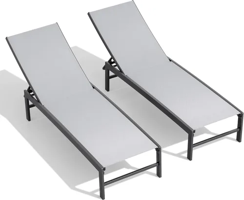 Vista 17 de Chaise Lounge Outdoor Pool Lounge Juego de 2 sillas de bronceado (beige)