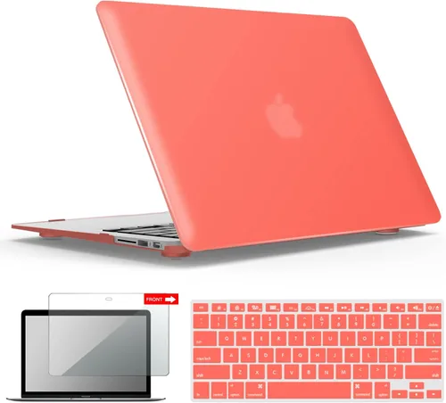 Vista 17 de iBenzer Carcasa rígida de plástico con superficie suave 3 en 1 y cubierta para teclado y protector de visualización para MacBook Air, Negro