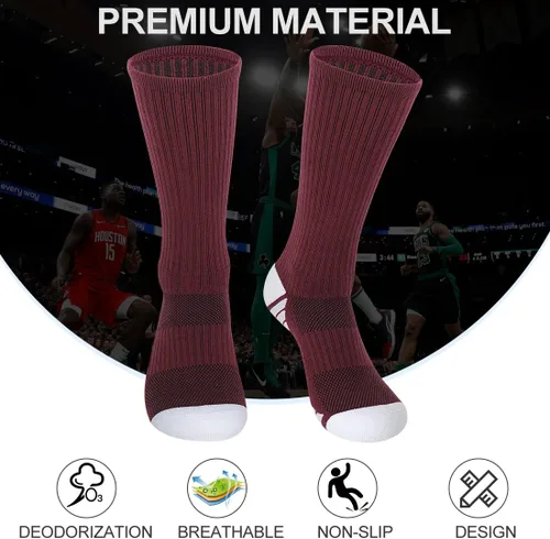 Vista 2 de Calcetines de baloncesto para hombre, 24 pares, calcetines deportivos acolchados a media pantorrilla para hombres, mujeres, niños y niñas