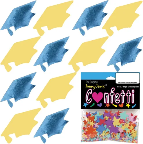 Vista 82 de Confetti Grad Cap Negro, Azul Marino Combo - 2 bolsas de media onza (1 oz)