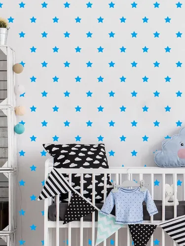 Vista 6 de Juego de 100 calcomanías de estrella para pared, removibles, despegar y pegar, decoración de vinilo para el hogar, dormitorio, sala de estar Negro