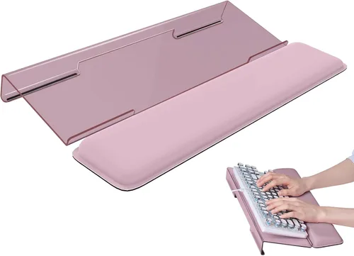 Vista 12 de Laborio Soporte de muñeca para teclado de computadora para escritorio, soporte para teclado para escribir fácilmente con almohadilla de muñeca