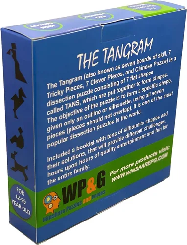 Vista 4 de Tangram Juego de geometría de rompecabezas de madera, con folleto de desafío de 48 siluetas