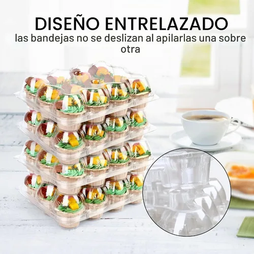 Vista 3 de LotFancy 12 unidades x 5 juegos de recipientes para cupcakes, cajas