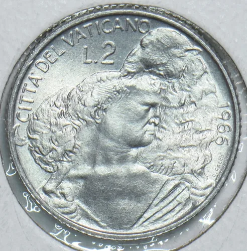 Vista 2 de Moneda Coleccionable Vaticano 1966 2 Lire Paul 198457