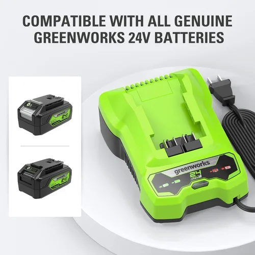Vista 2 de Cargador de batería Greenworks de 24 V (cargador genuino Greenworks)