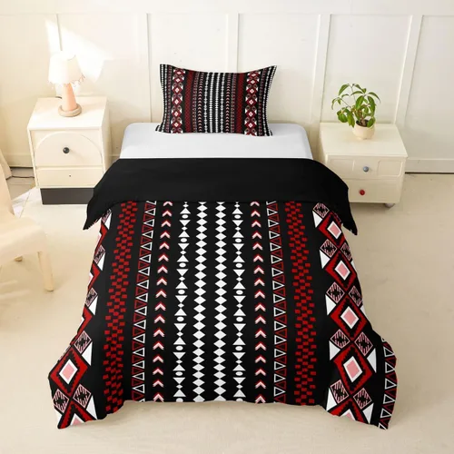 Vista 35 de Erosebridal Bohemian Duvet Cover Twin Country Southwestern Comforter Cover for Kids Teens Boho Aztec Arrows Diamond Bedding Set Black Gray Geometric